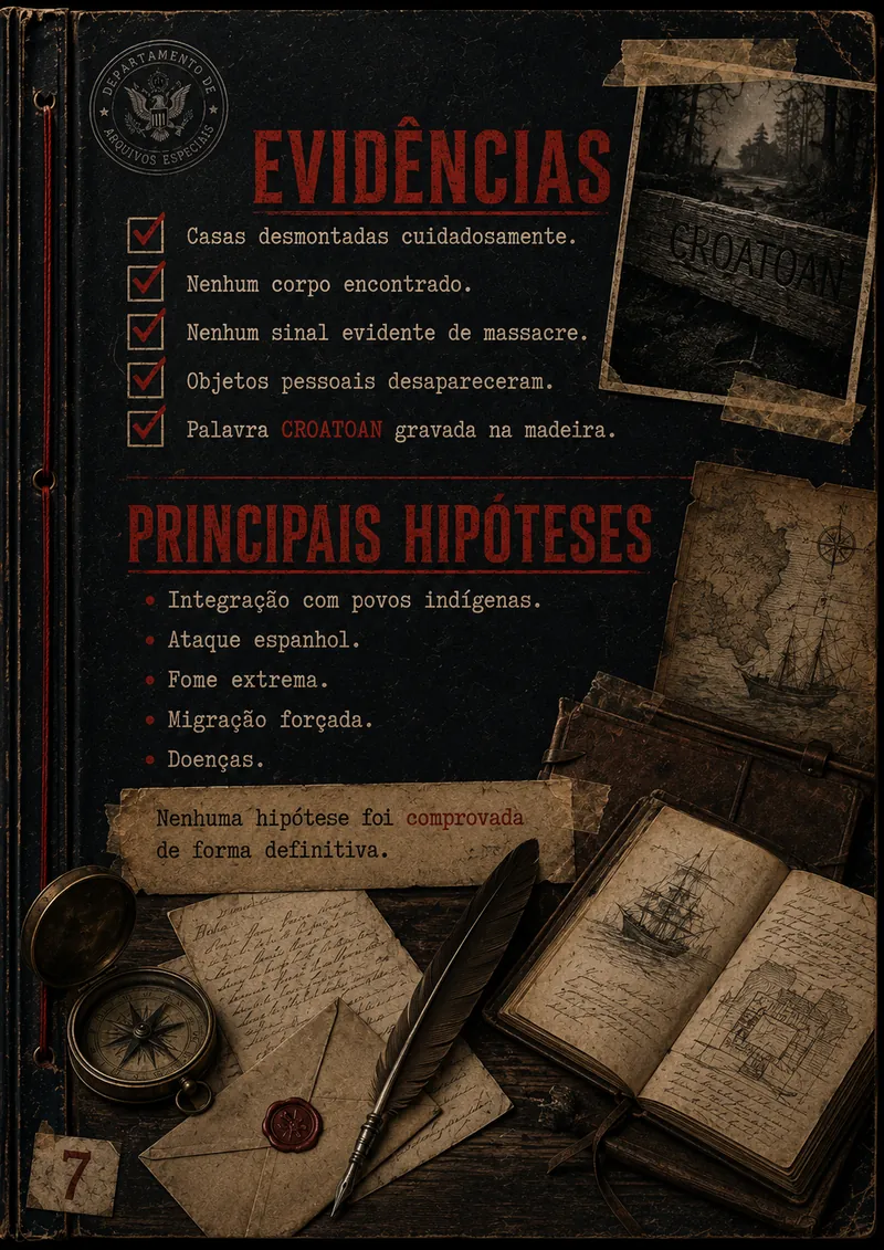 Evidências e principais hipóteses do caso